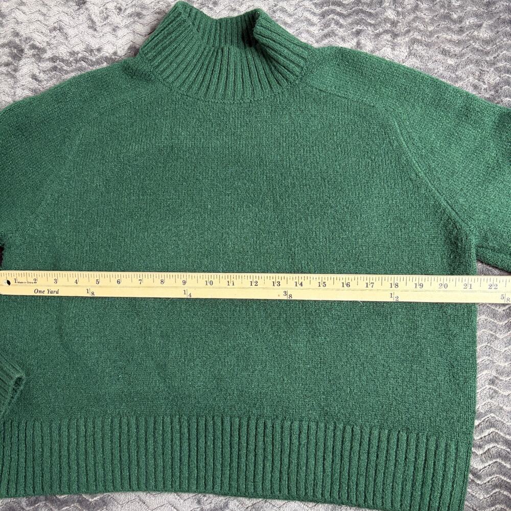 Abercrombie & Fitch M Dark Green Funnel Neck Relaxed Fit Ribbed Knit Sweater - Picture 3 of 6
